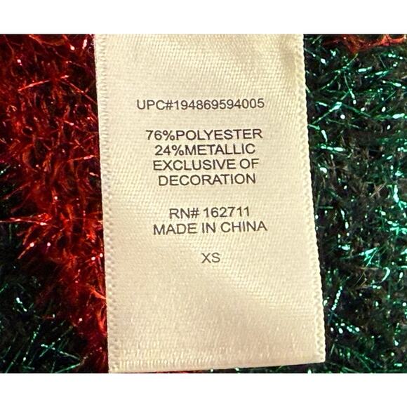 NWT Jollidays Women's Christmas Sweater Cardigan Long Red Green Size XS - Picture 10 of 11